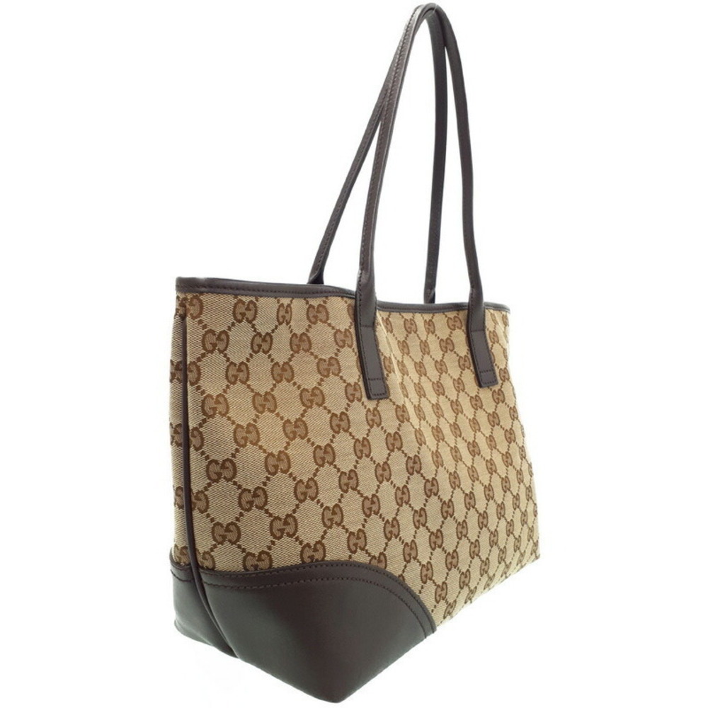 Gucci GG Canvas mocha Britt brown Tote leather canvas monogram Bag